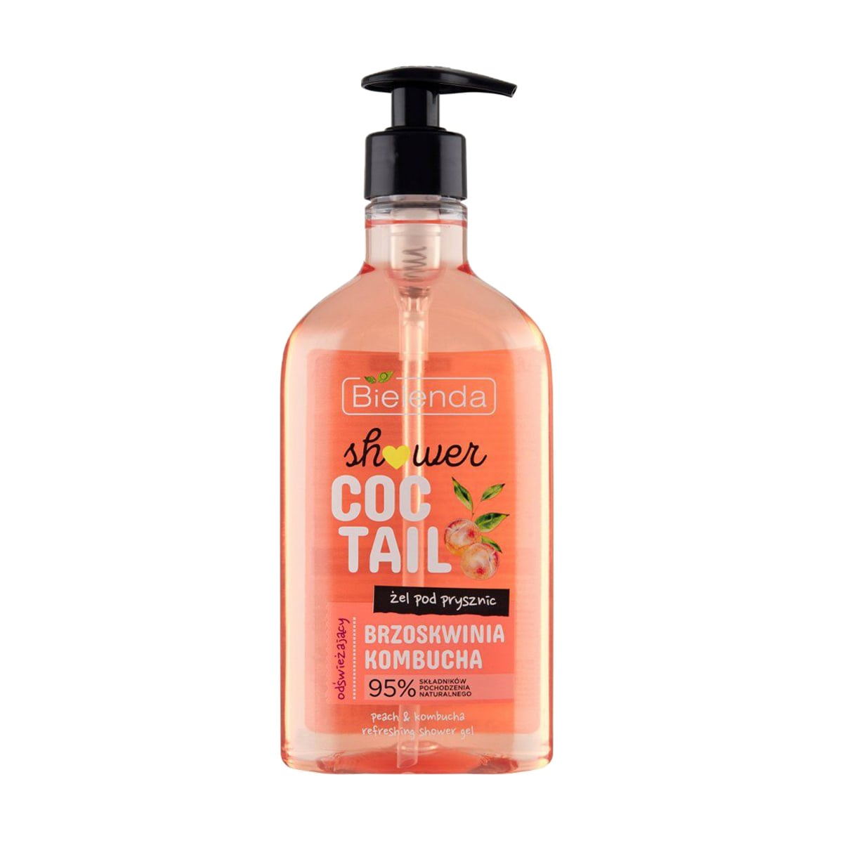 Освіжальний гель для душу Bielenda Coctail Shower Peach Kombucha, 400 мл